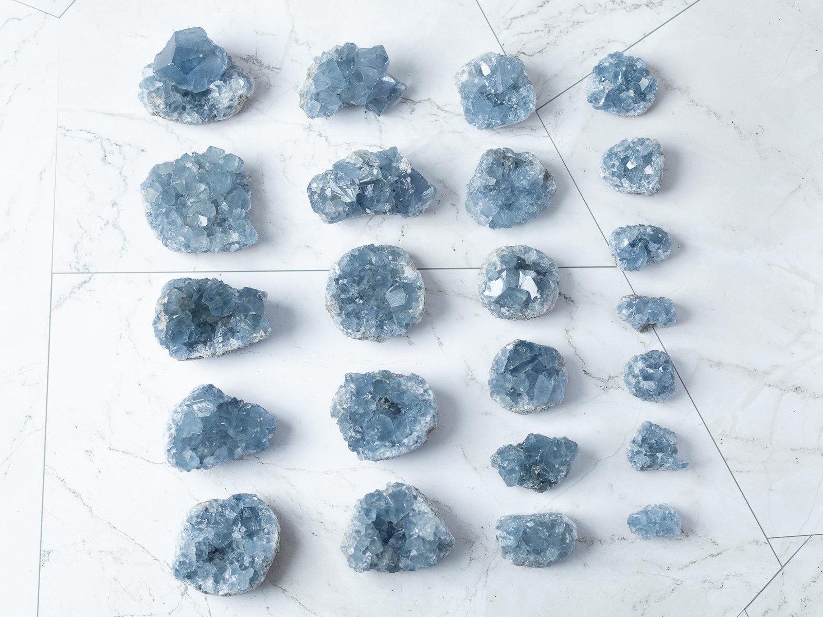 Natural Celestite Cluster Raw Blue Crystal Stone Mineral Specimen Gift Decor