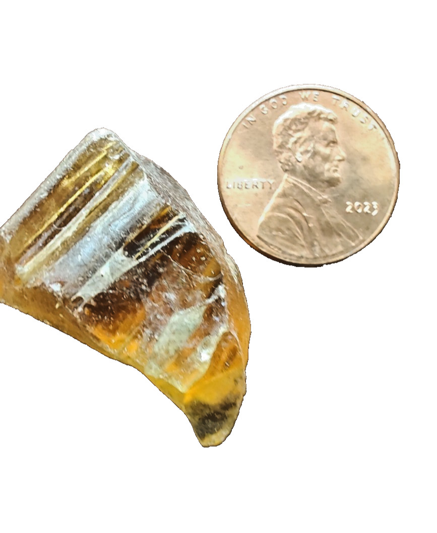 Smoky Orange Amber Andara Starter Crystal Monatomic Reiki Spiritual Healing 4g