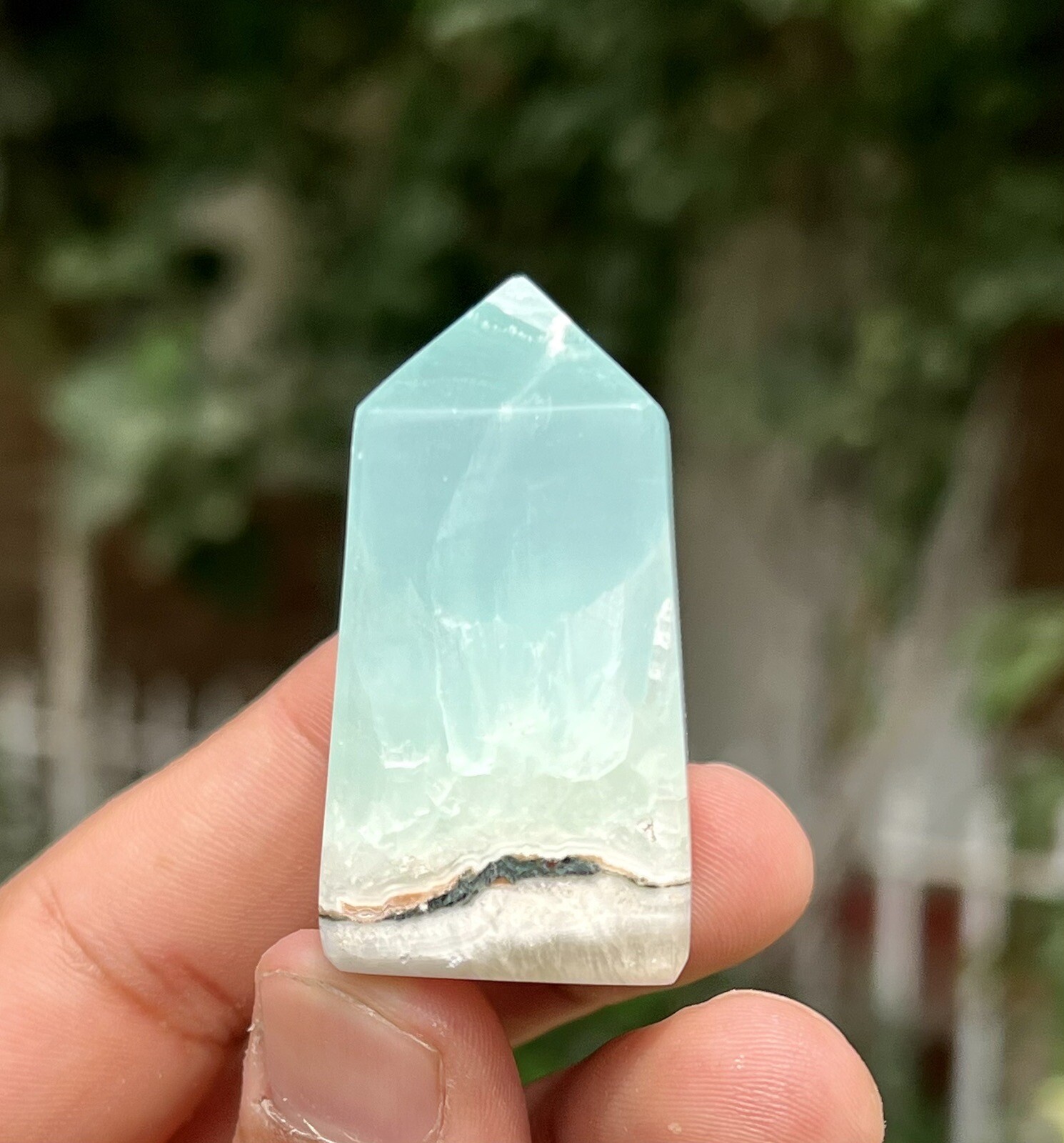 63 Gram Rare Mini Caribbean Blue Calcite healing crystal polished Tower