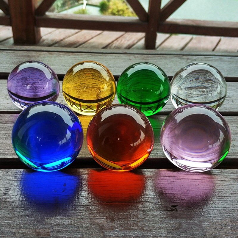 20-60MM Natural Multicolor Glass Crystal Sphere Large Crystal Ball Healing Stone