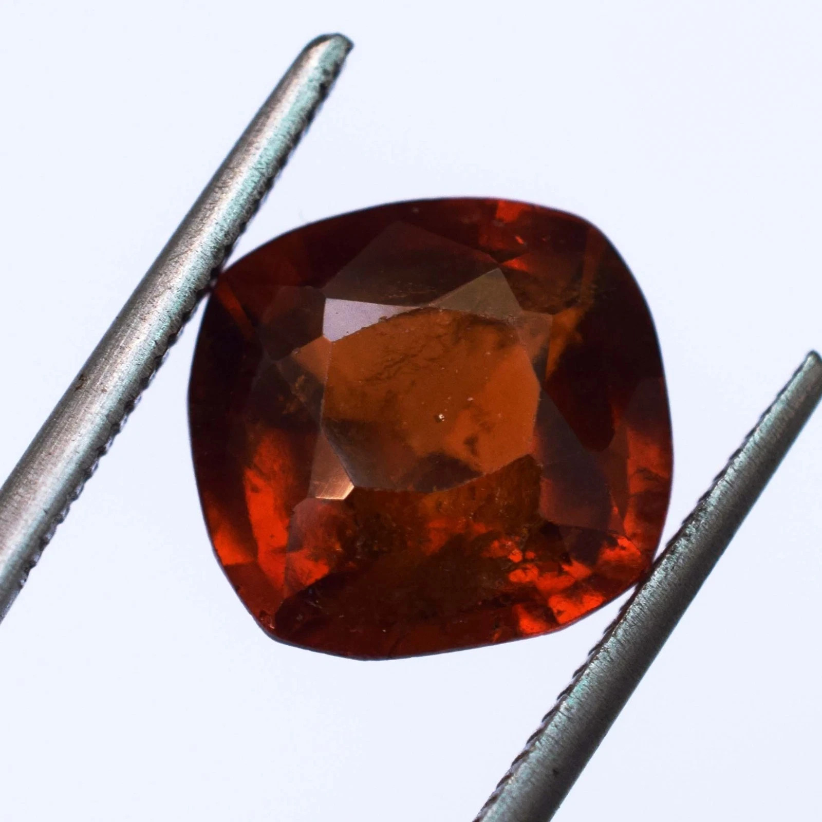 8Ct Natural Hessonite Garnet Cushion Cut Orangish Brown Certified Untreated Gem