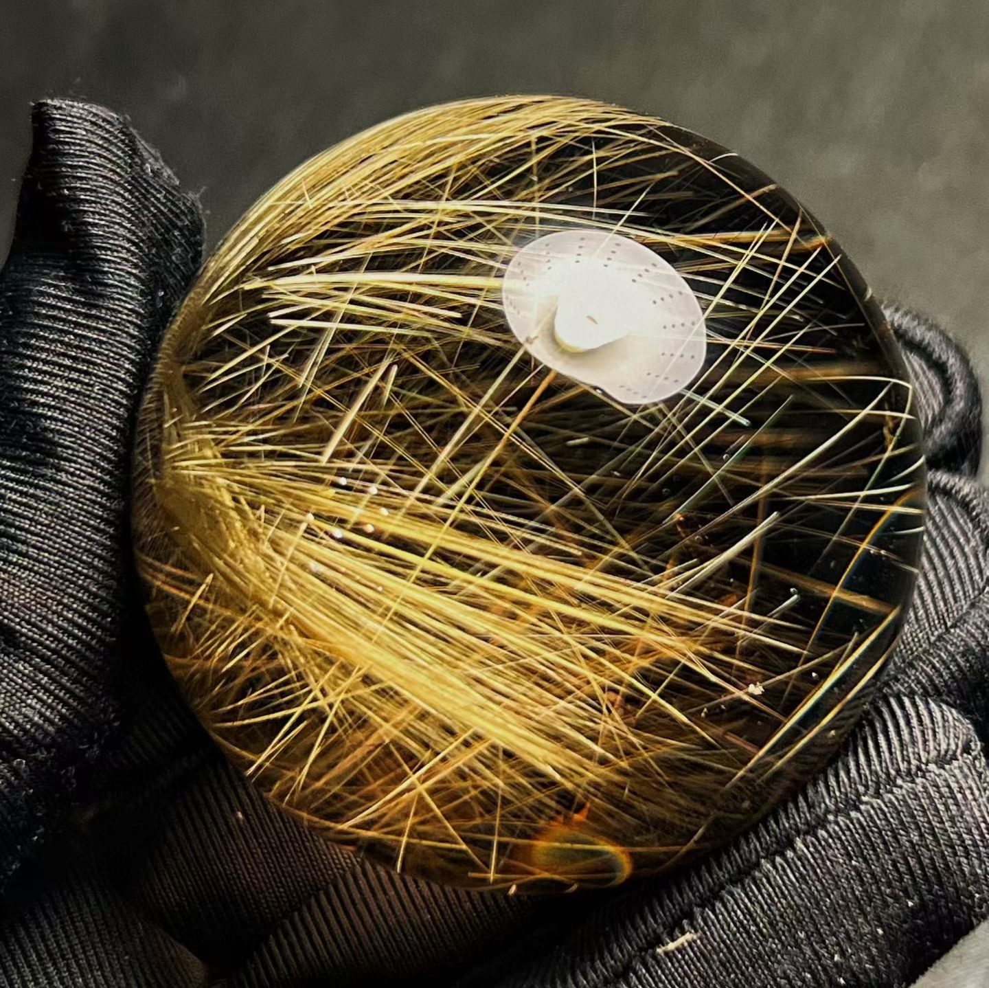 48mm TOP Natural rutile gold hair quartz ball crystal Decorative item+stand