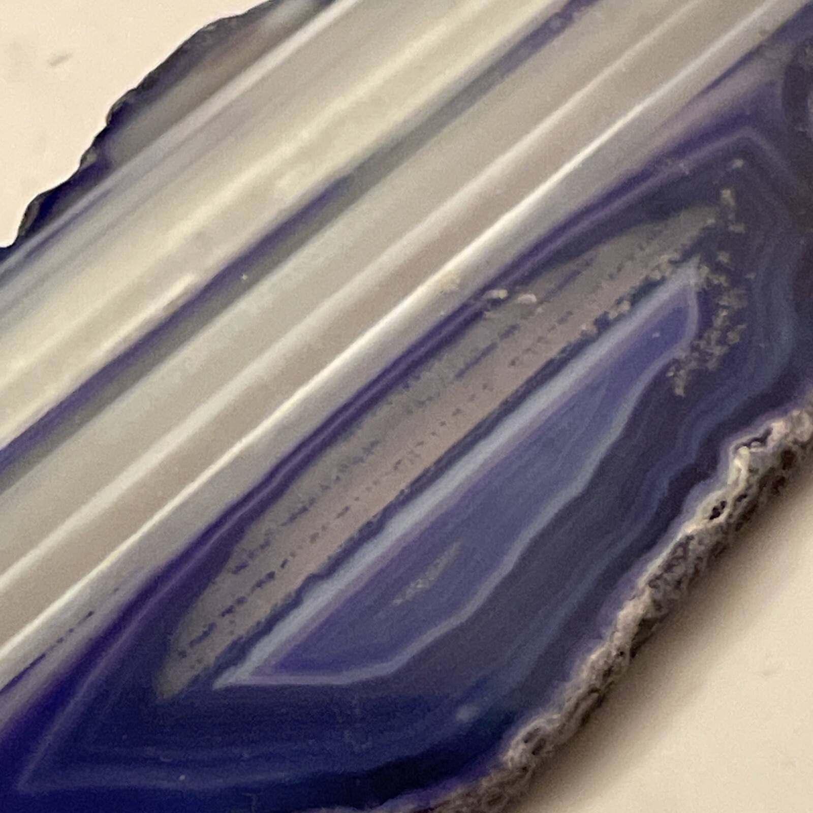 Blue Agate Geode Banded Solid Slice Striped