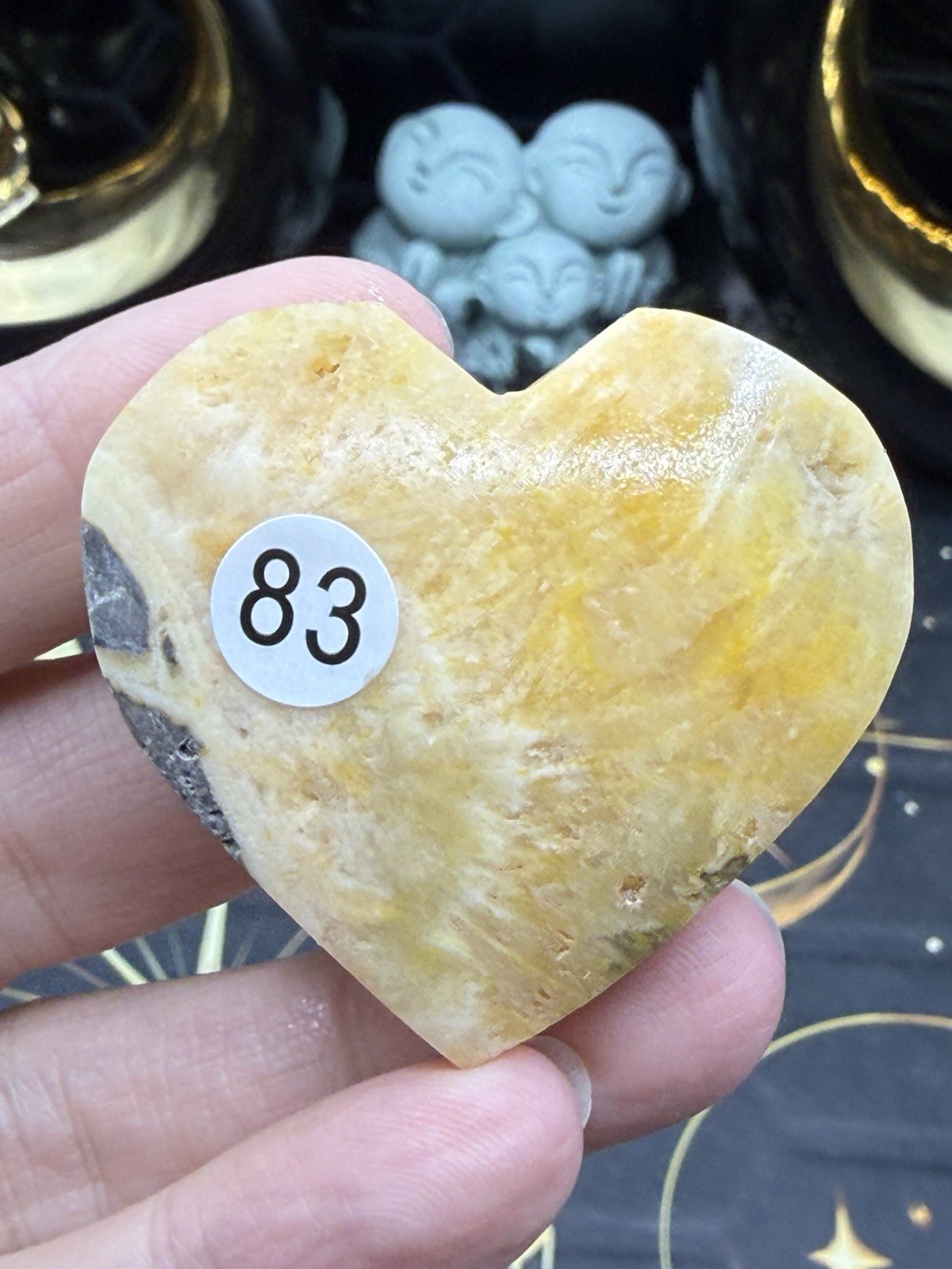 Natural Bumblebee Jasper Carved Hearts Palmstone Druze vugs raw Free shipping