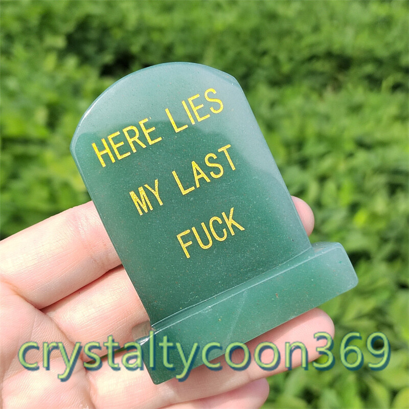 2.5″ Natural Aventurine Tombstone Carved Quartz Crystal Skull Halloween Gift 1pc