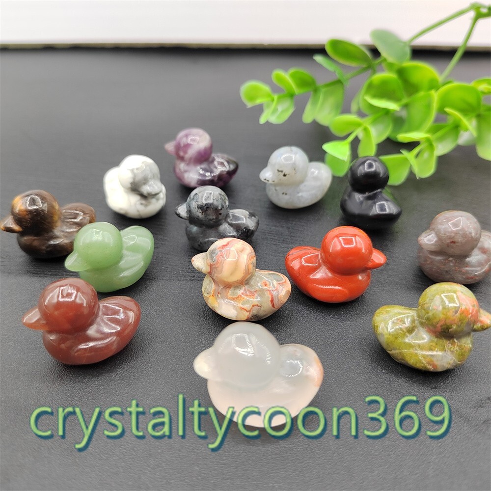 5pcs Mix Natural Quartz Crystal Duck Carved Crystal Skull Animal wholesale Gift