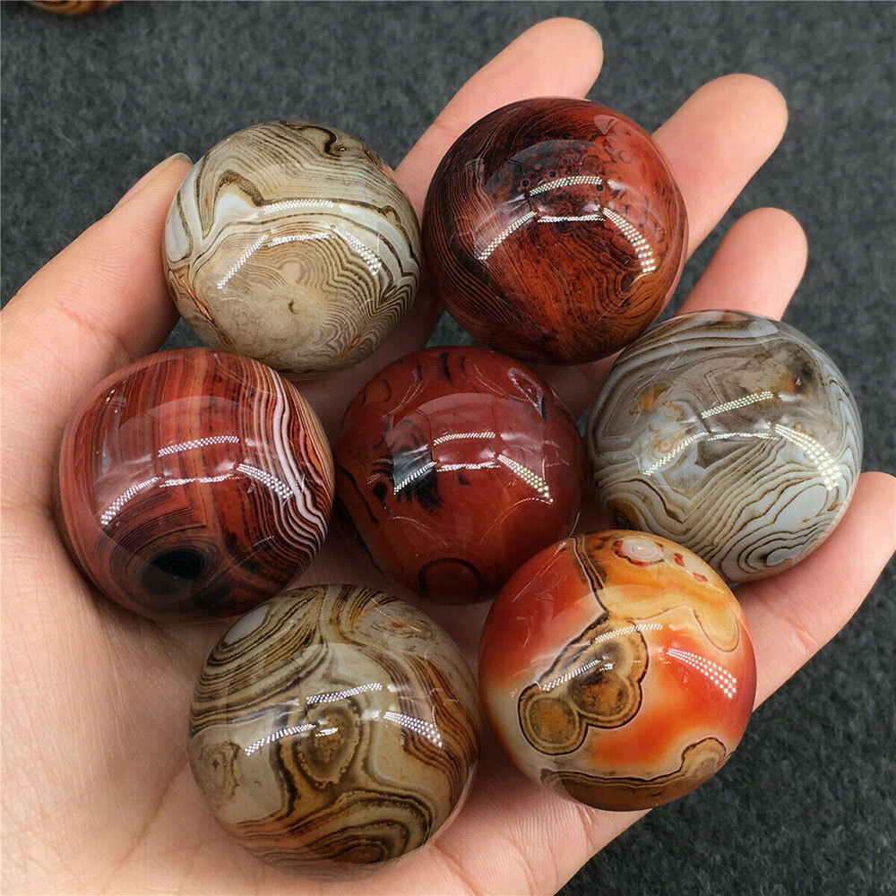 2pc Natural Silk Sardonyx Agate sphere 35MM quartz crystal ball mineral healing