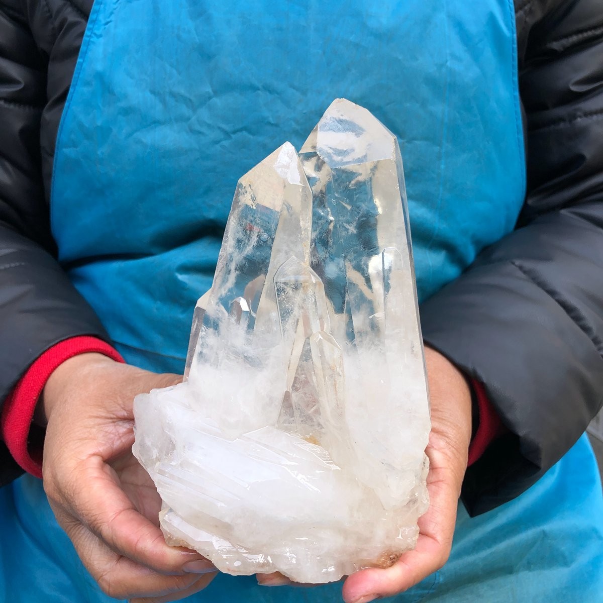 5.08LB 2pcs Natural White Clear Quartz Crystal Cluster Rough Healing Specimen