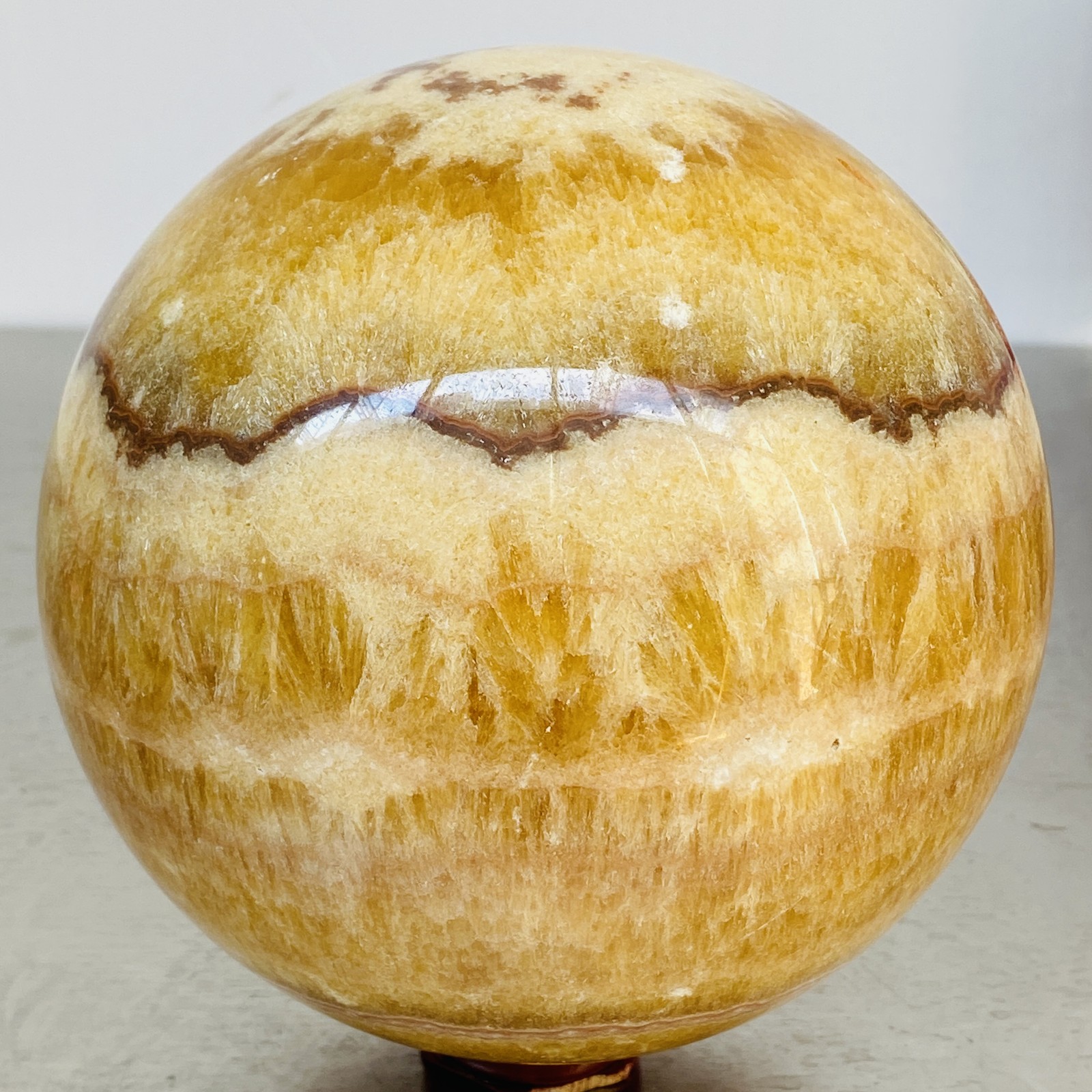 Natural Yellow Calcite Sphere Quartz Crystal Polished Ball Reiki Healing 4100G