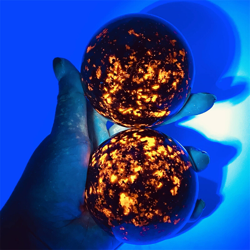 60mm+ wholesale Natural Yooperite Gemstone Sphere Healing Quartz Crystal Ball 1p