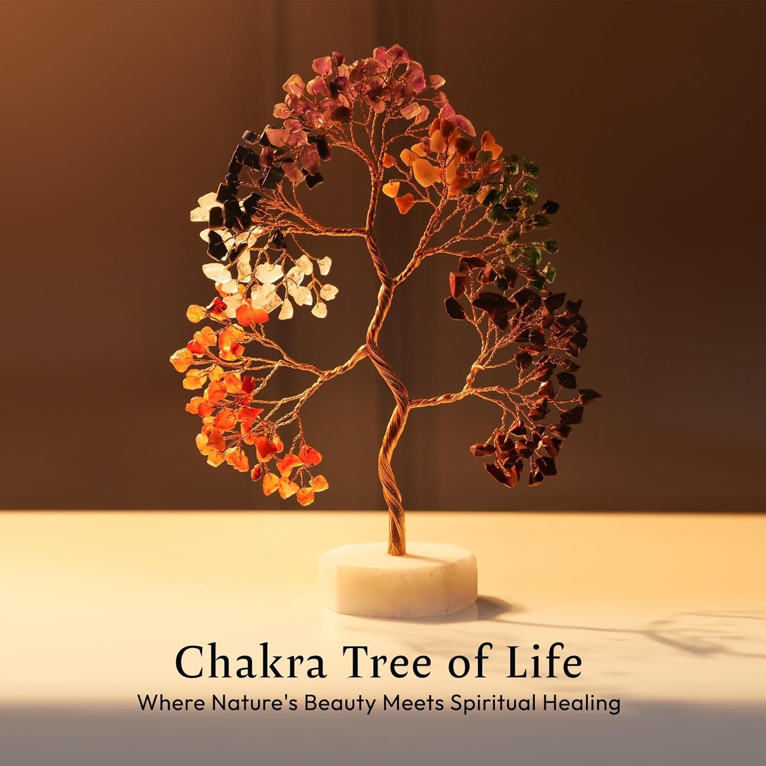 Seven Chakra Tree of Life Decor – Crystals and Healing Stones for Positive En…
