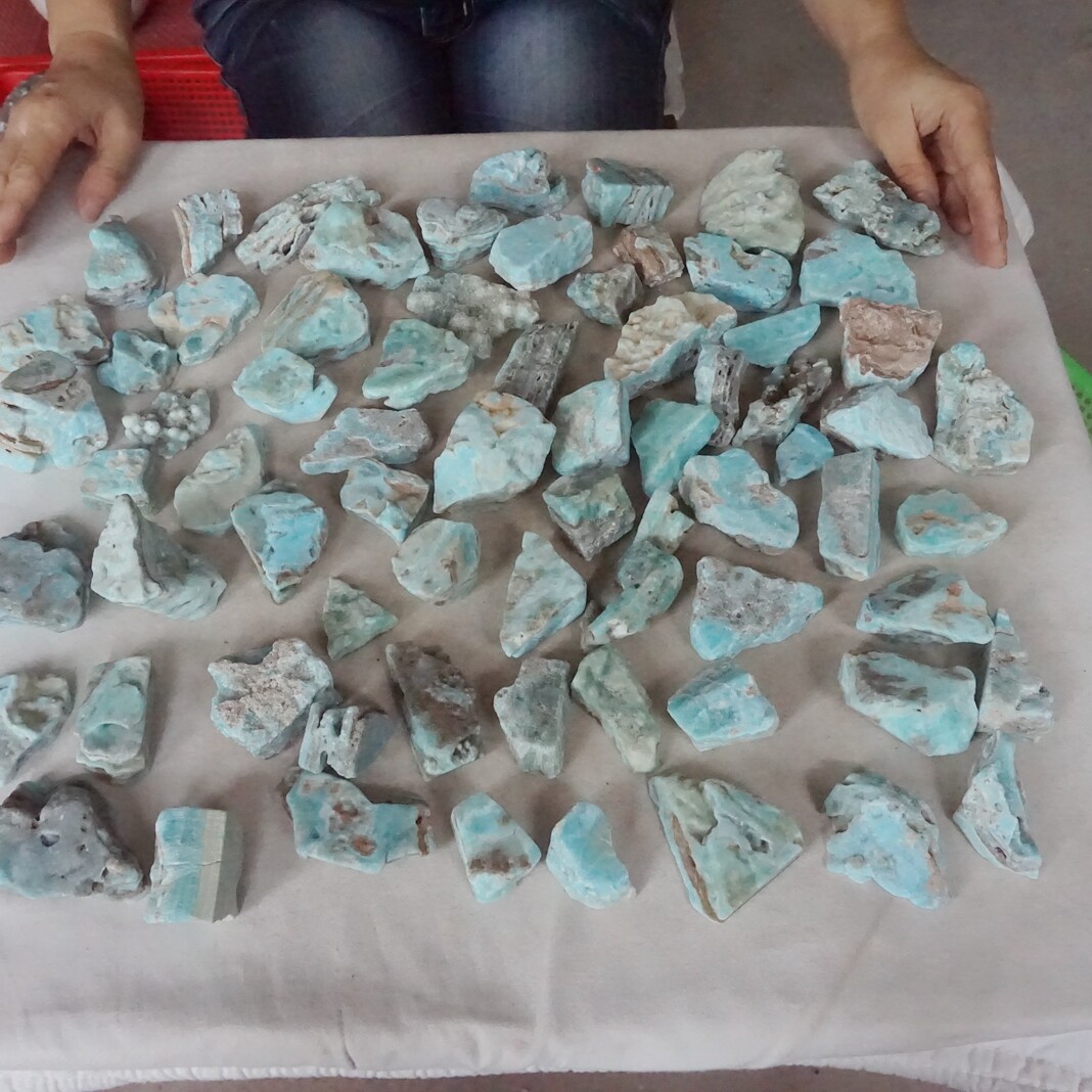 11LB 60Pcs 5Kg Natural Blue Hemimorphite Crystal Geode Gem Tumbled Stone Healing
