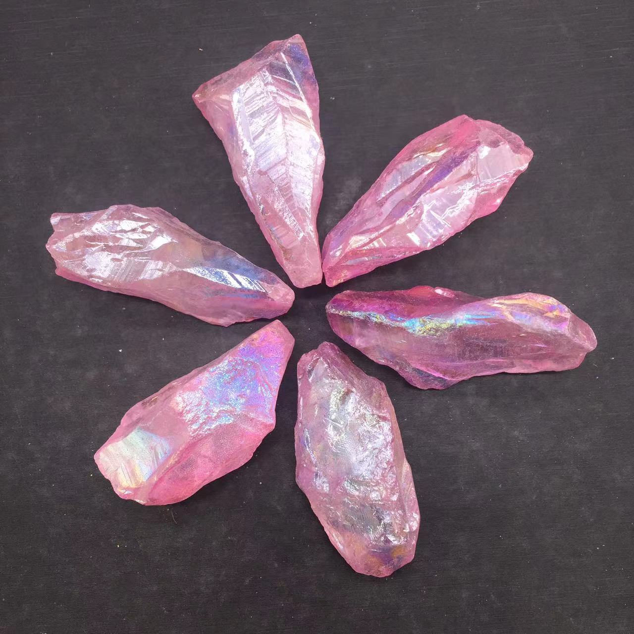 100g Lots Titanium Rainbow Aura Natural Lemurian Quartz Crystal Healing 3-10Pcs