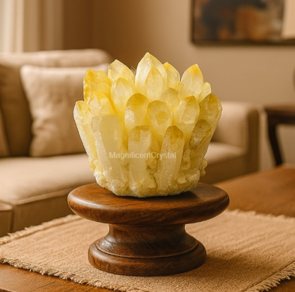 500G Rare Citrine Quartz Cluster Natural Yellow Crystal Wealth Decor Display