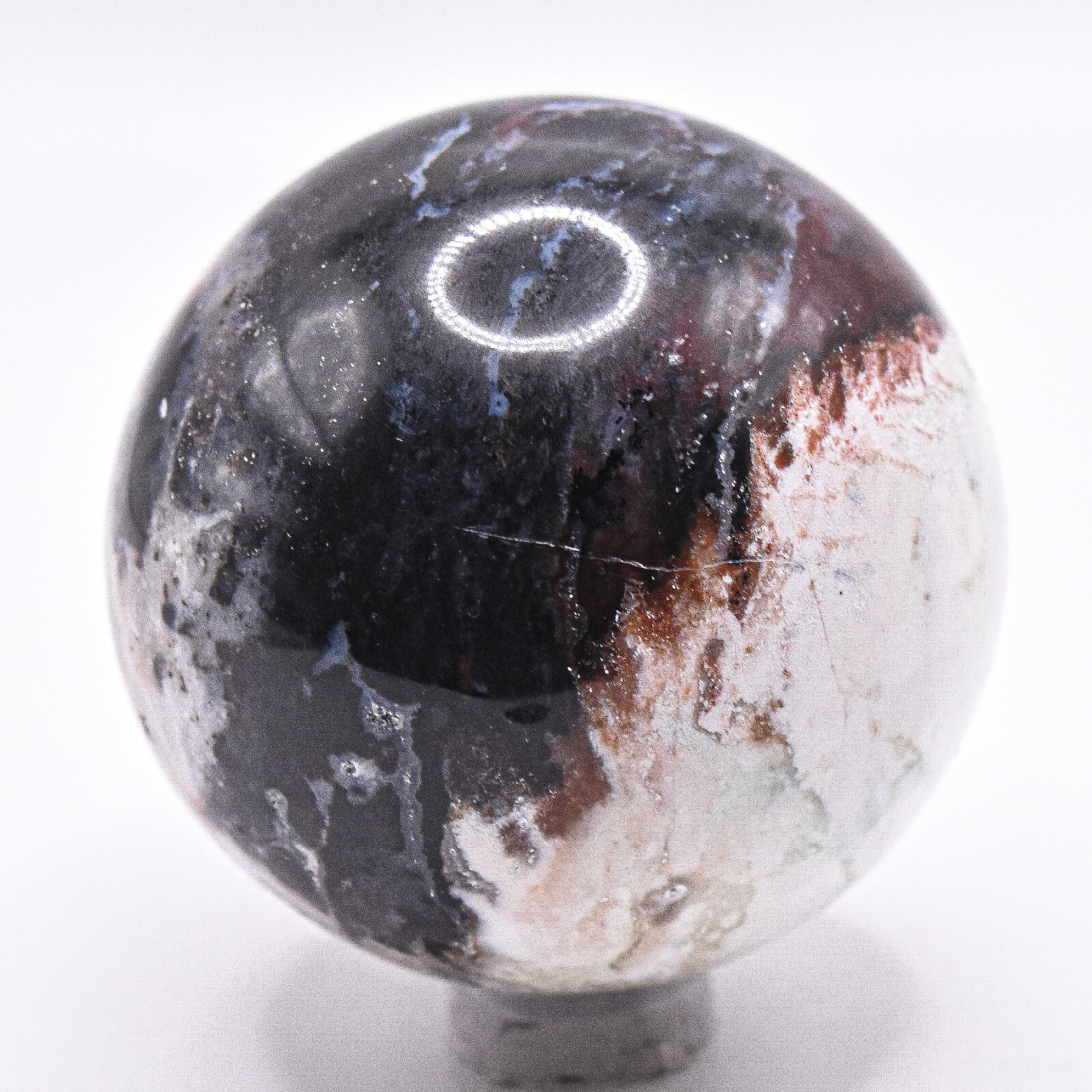 2″ Multicolor Agate Sphere Natural Sparkling Crystal Chalcedony Mineral – India