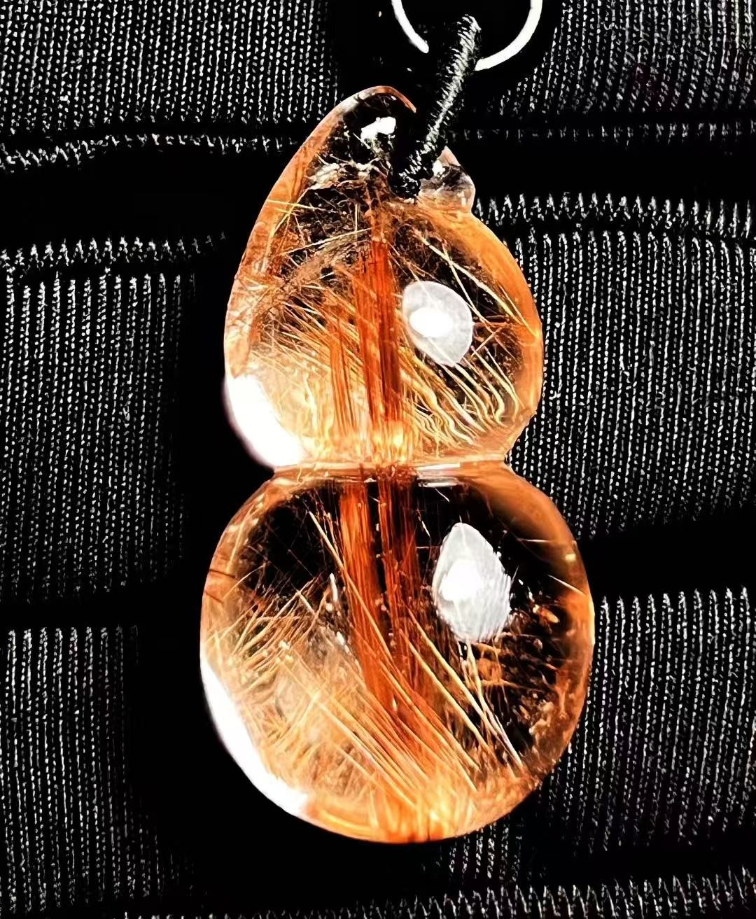 35*18*13mm Top Natural Coppr Rutilated Quartz carving Crystal Pendant 1pc