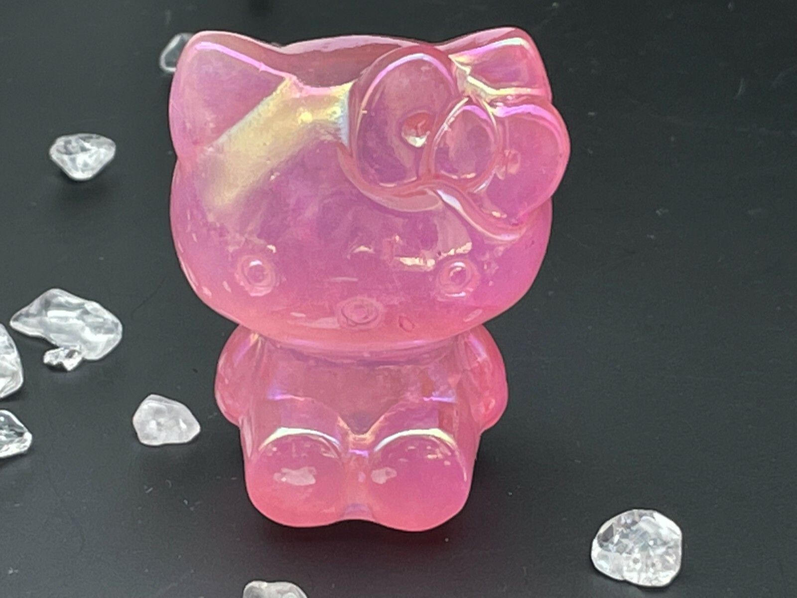 Crystal Carved Aura Cat Carving Kitty Housewarming Gift Home Decor D110201