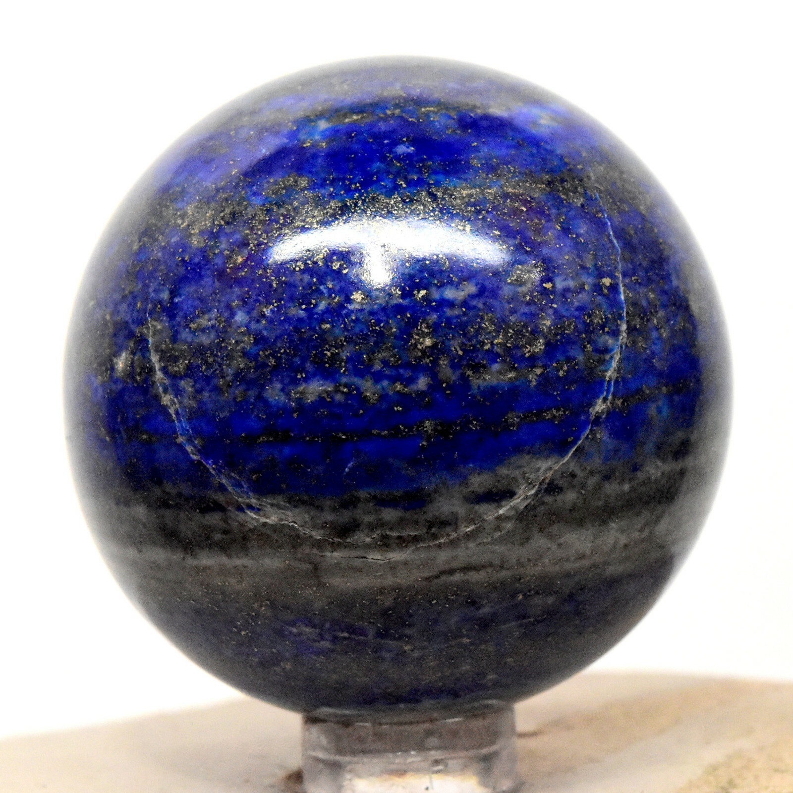 49mm Blue Lapis Lazuli w/Pyrite Sphere Sparkling Natural Mineral Ball Afghanist.