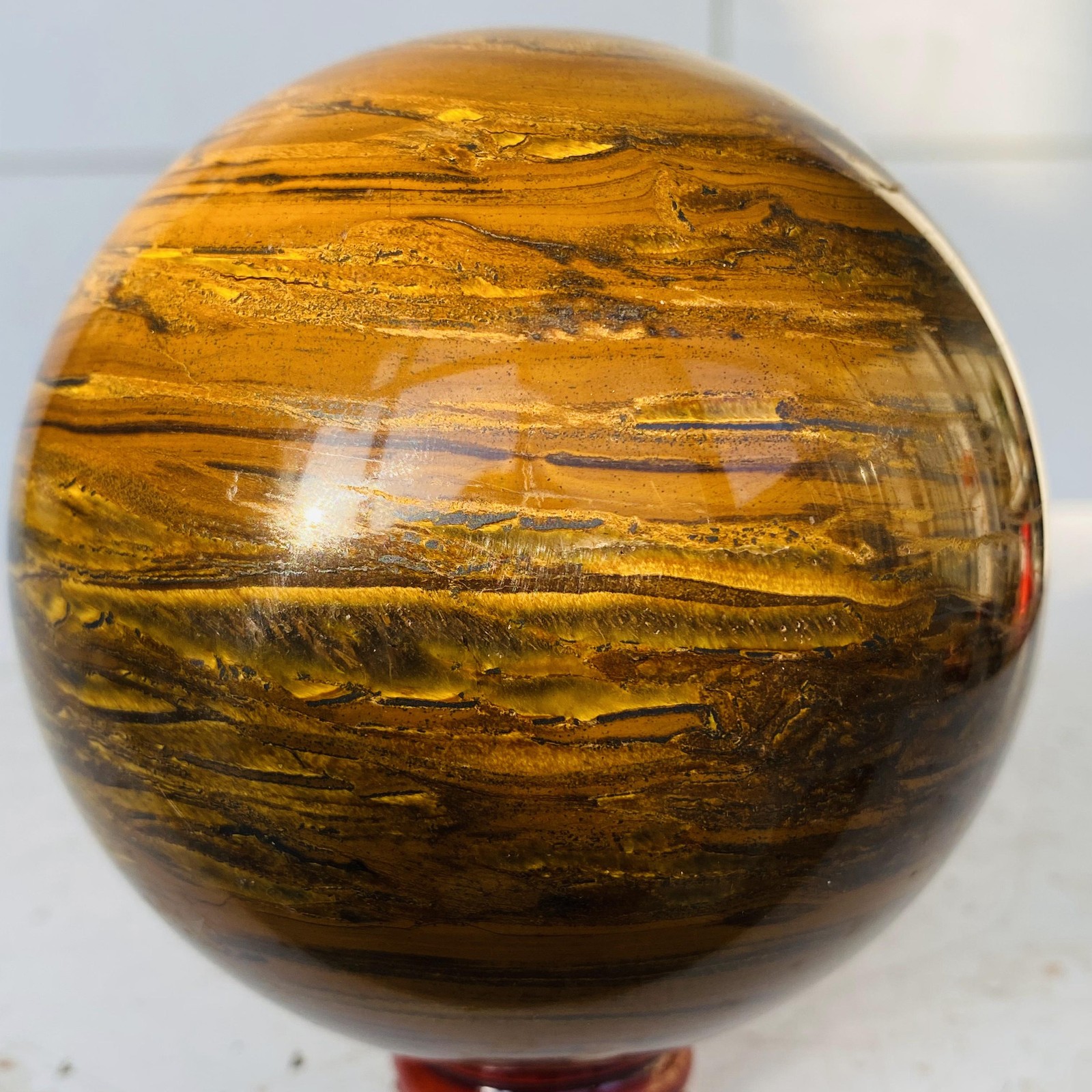 Natural tiger’s eye ball quartz crystals sphere gem reiki healing 1120g