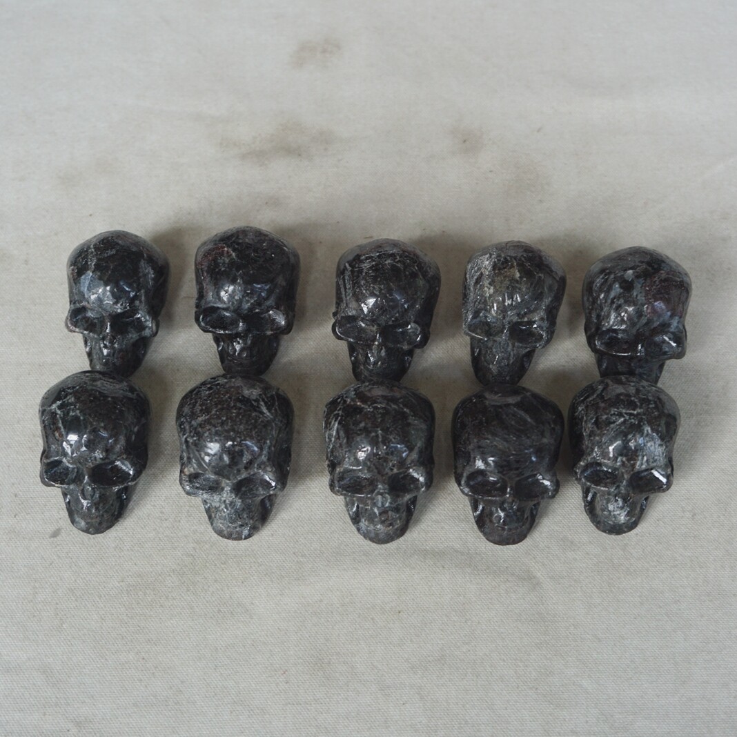 4.2LB 20 Astrophylite Garnet Blue Flashes Crystal Skull Carving Head Healing 5cm