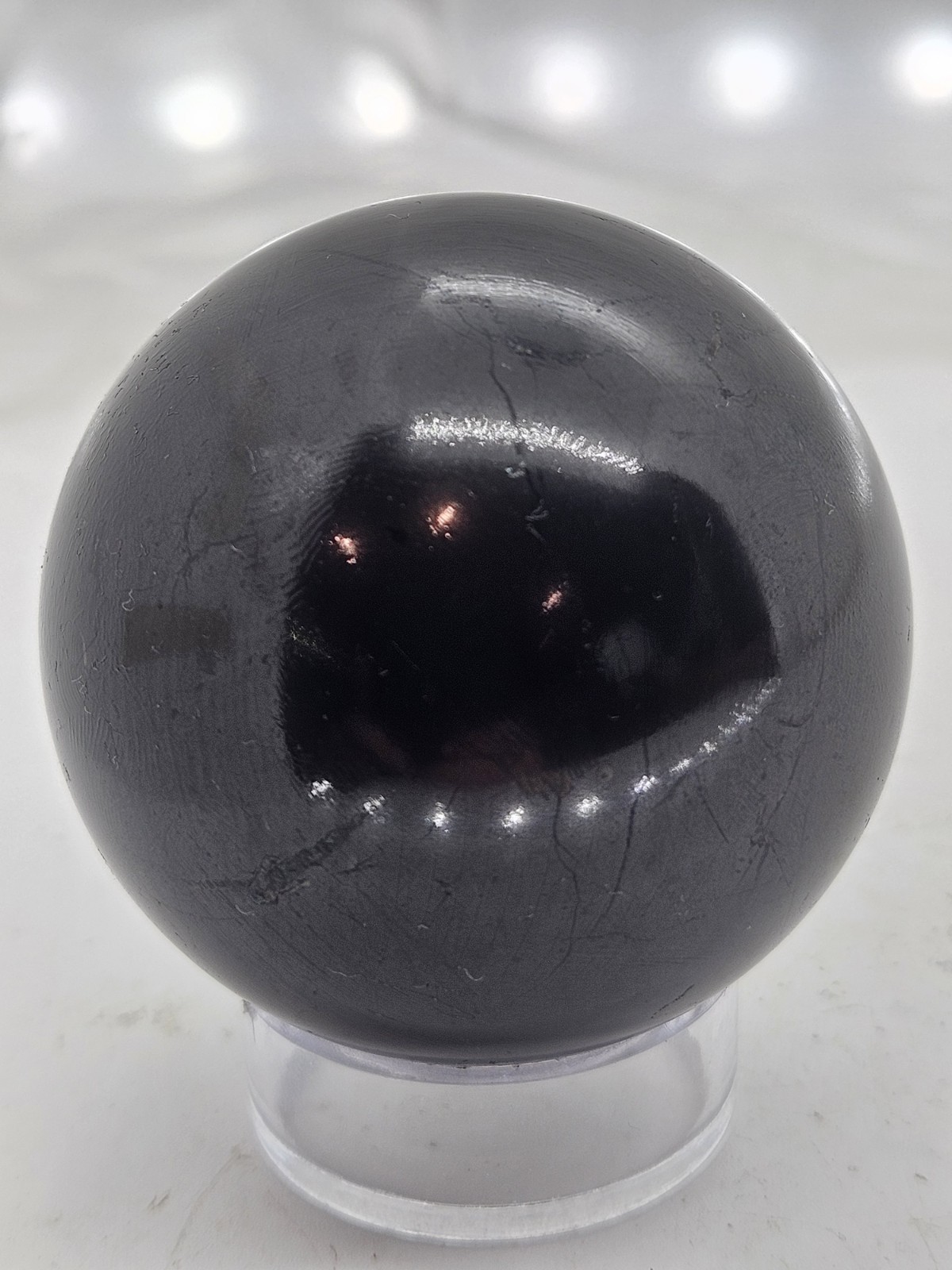 Polished Shungite Sphere – Genuine Carbon Rich Stone for EMF Protection