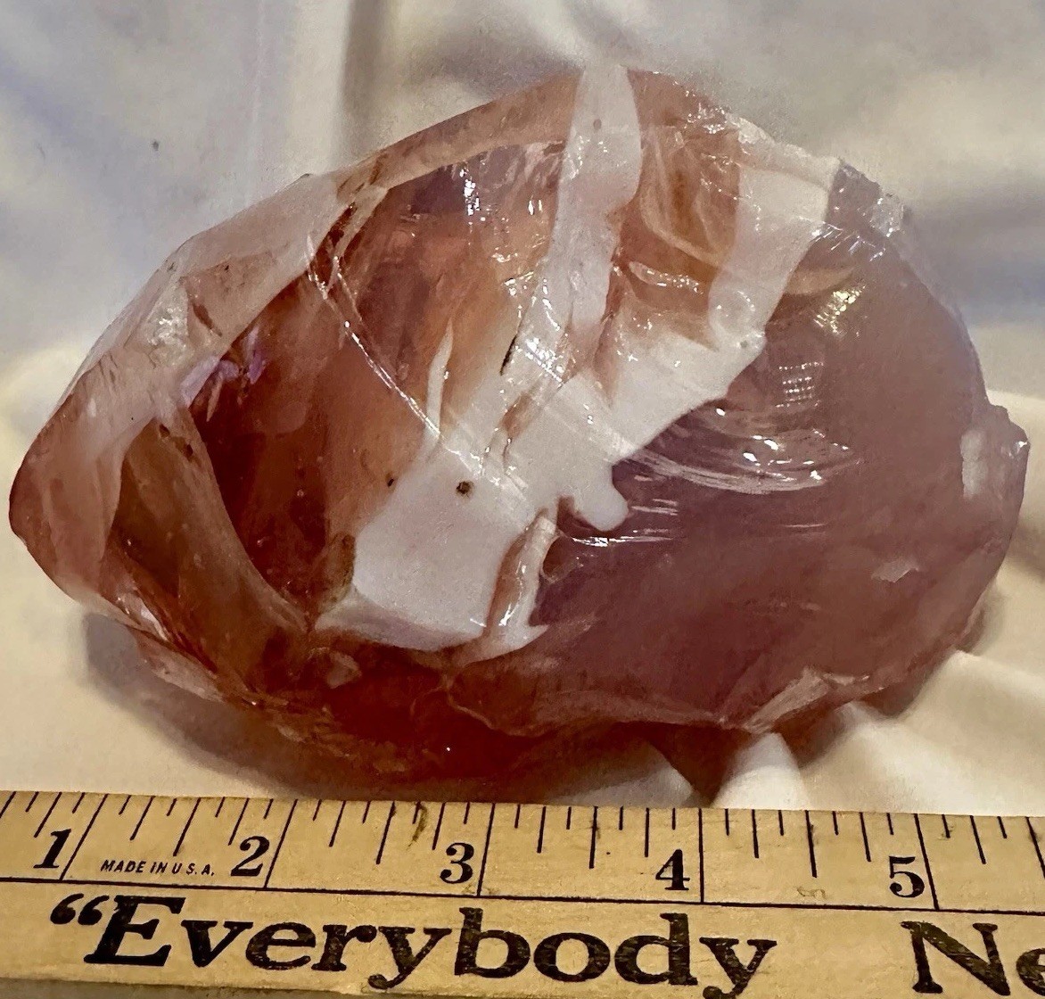Natural Flame Pigeon Blood Red Chalcedony Agate 3.5 Lbs Pink Blush White
