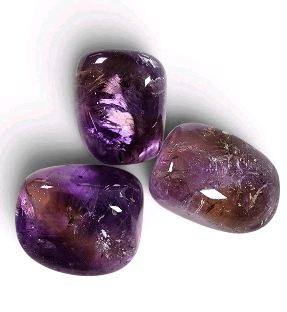 Ametrine Crystal Polished Stones Boliva 45.1 grams. 3 Piece Lot