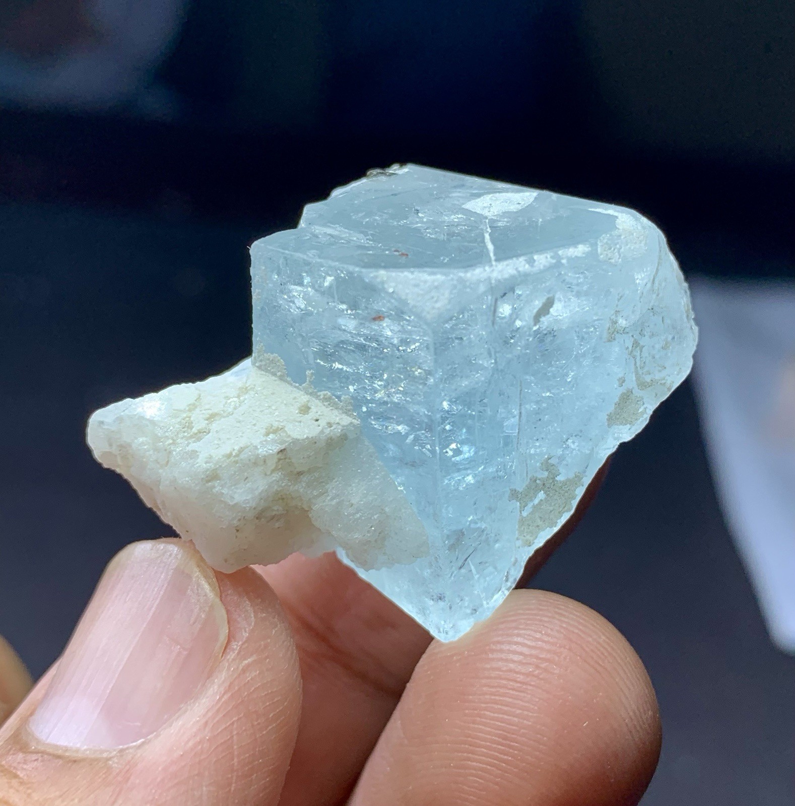 Blue Aquamarine Crystals Combined Feldspar Specimens 9 Pcs Lot, Rare minerals