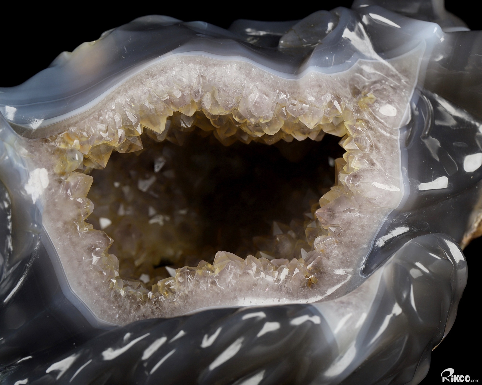 5.6″ Agate Geode Hand Carved Crystal Owl Sculpture, Crystal Healing