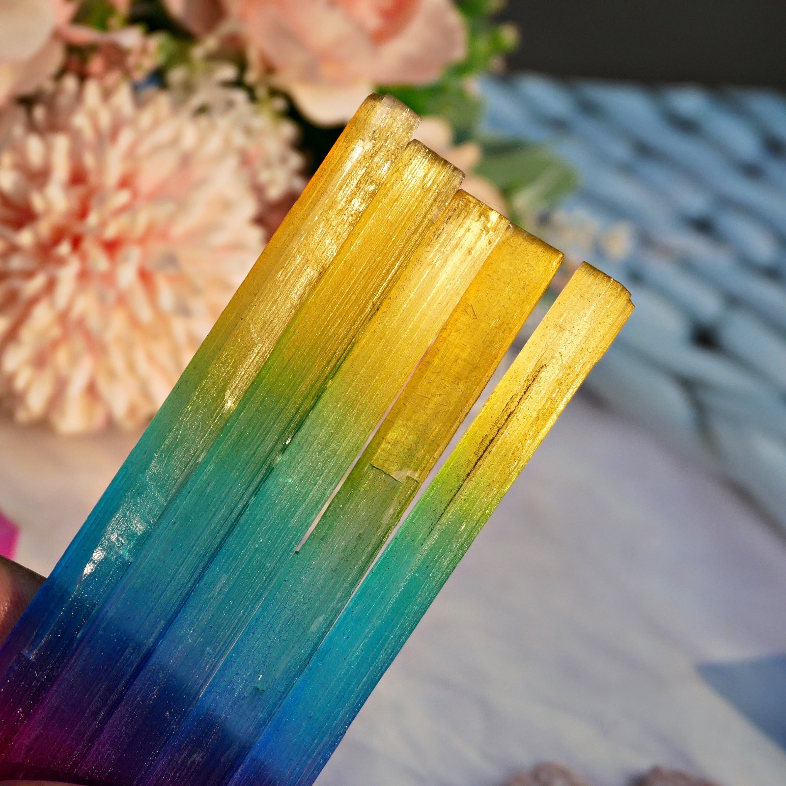 10PCS Aura Selenite Sticks Wand Bulk Raw Purifying Crystals Natural Stone Reiki