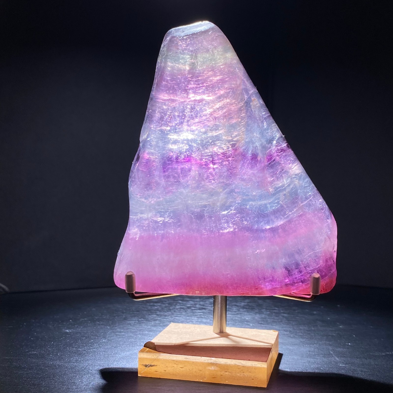 312g Natural beautiful Rainbow Fluorite Crystal Rough slices stone specimens