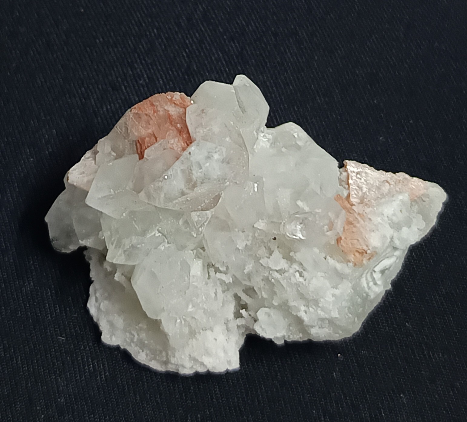 Apophyllite stunning w/ red stilbite crystals cluster spiceman