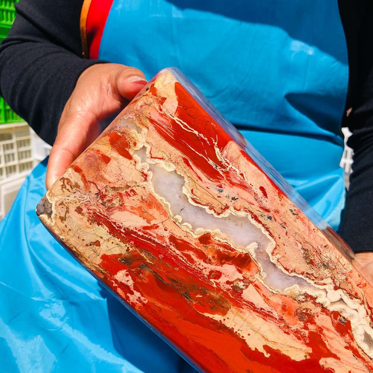 18.06LB Large Natural Red Jasper ore standard Quartz Crystal Healing Sample 4425