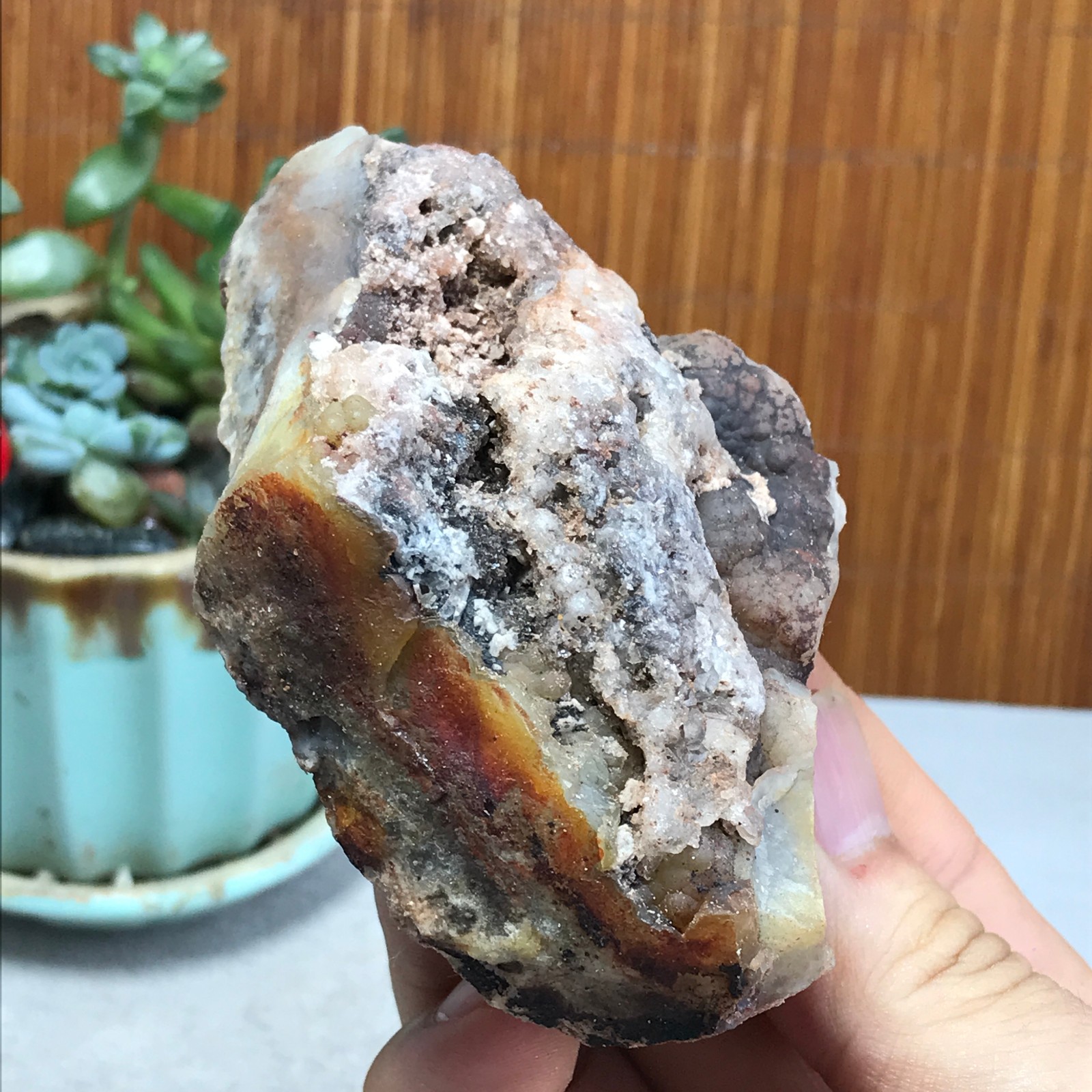Natural crazy Mexican agate Crystal gemstone rough original Specimen 199g A6964