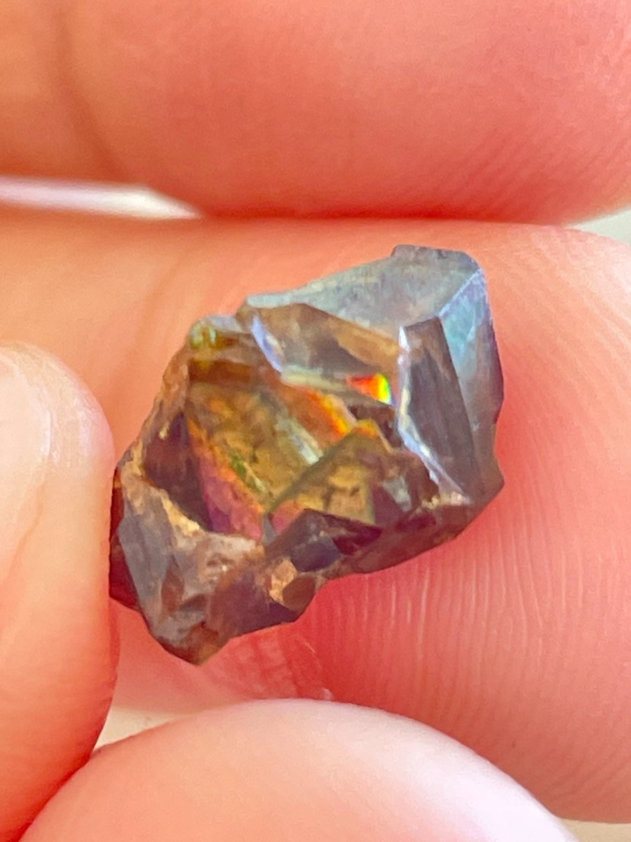 Rough Iridescent Andradite Rainbow Garnet Crystal Tenkawa Nara Japan Mineral G3