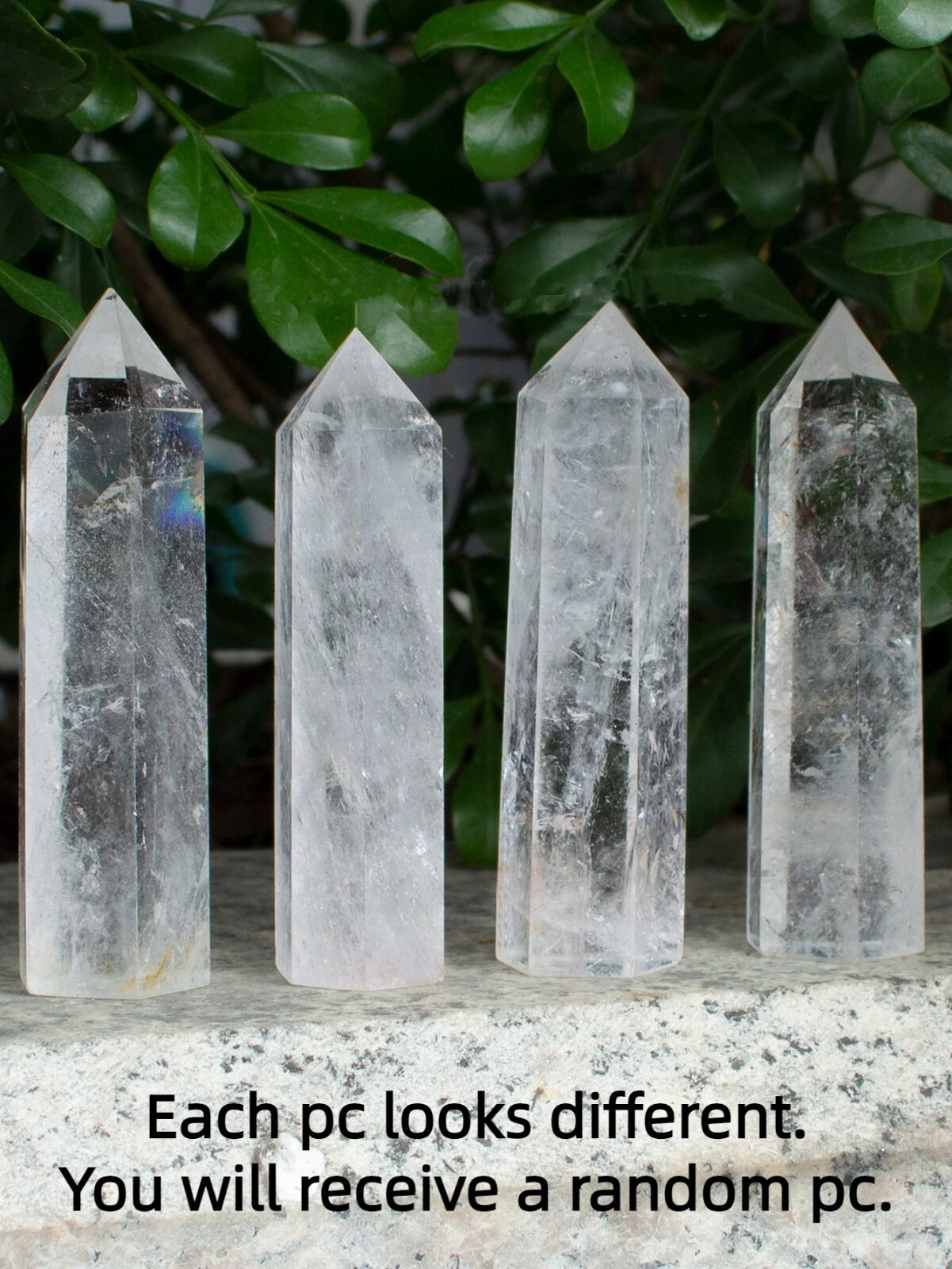 3~4 inch Natural Clear Quartz Wand Tower Single Point Obelisk Crystal Decoration