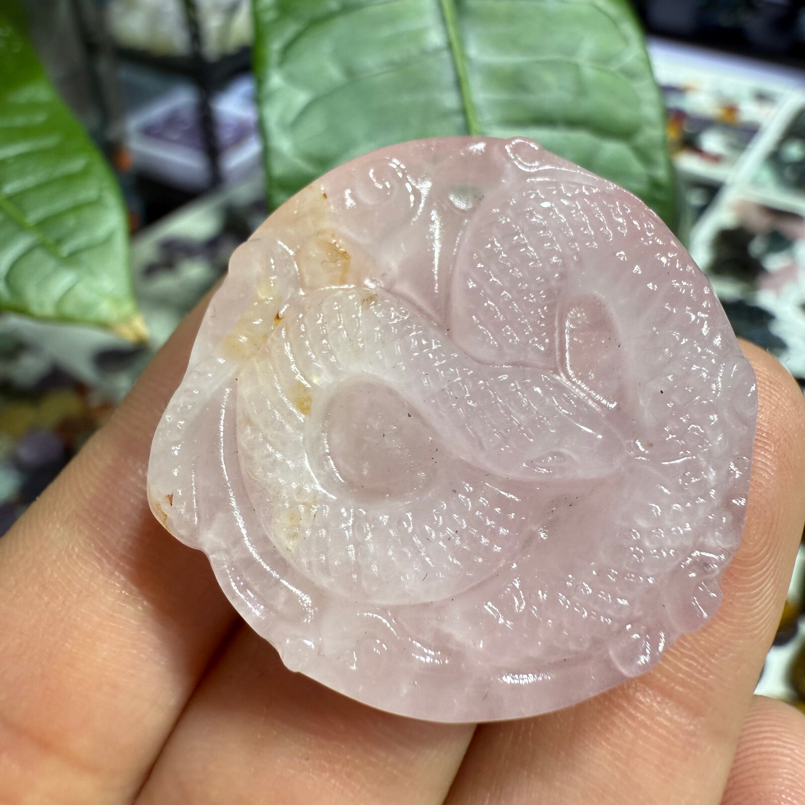 natural Powder crystal carved The snake quartz crystal Reiki Heal 1PC