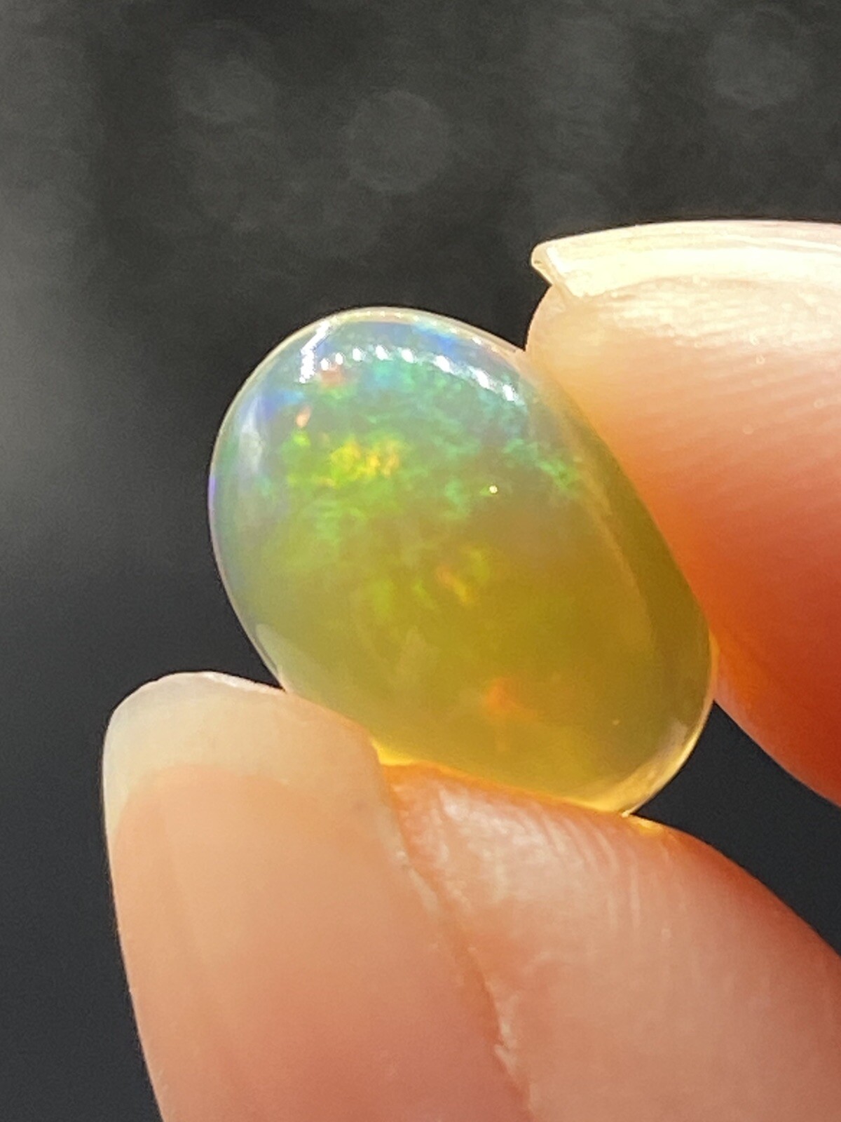 Opal Precious White Rainbow Ethiopian Gem Stone 2.15 Carat No 27