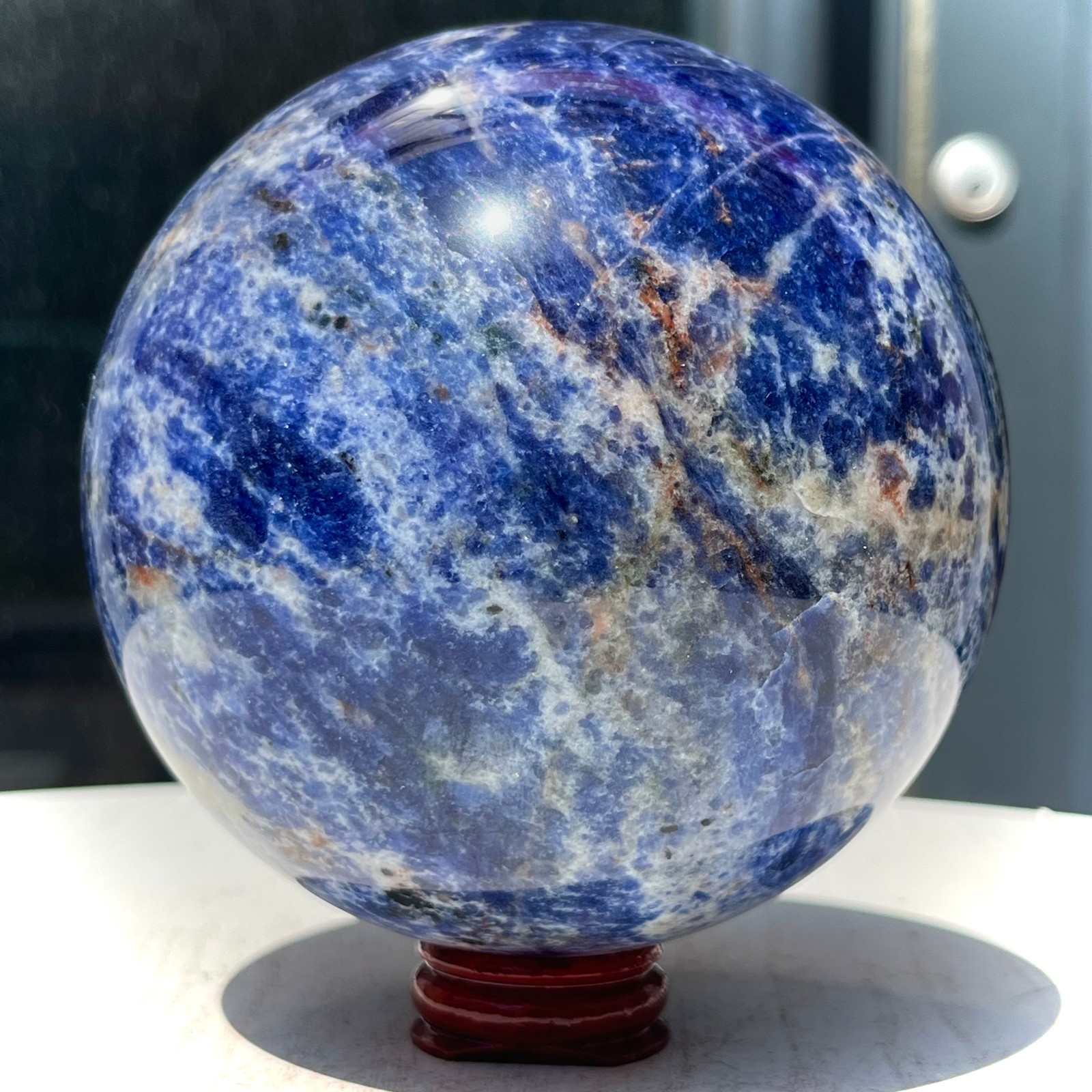 3.4 lb Blue Sodalite Polished Crystal Sphere Natural Mineral Specimen Gemstone