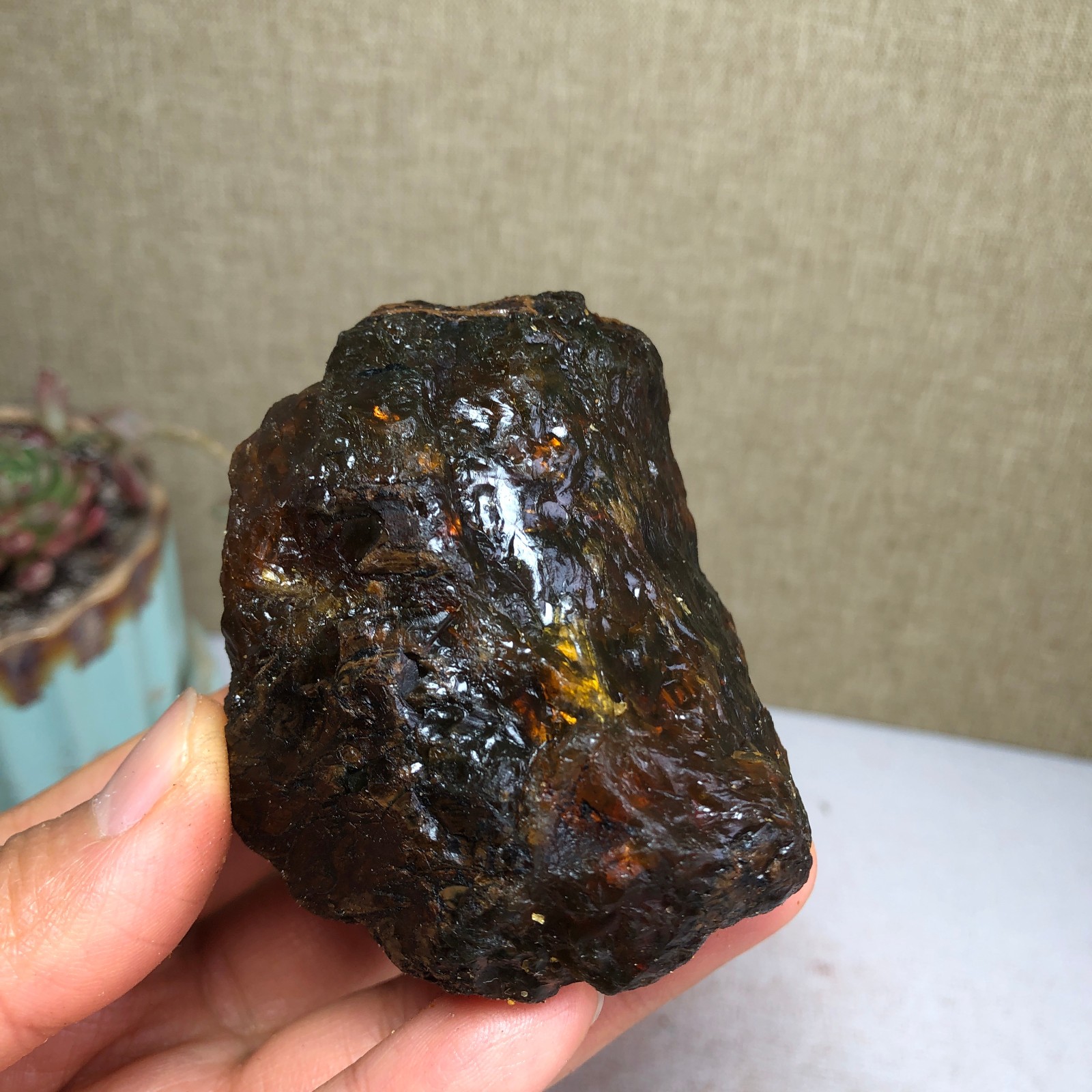 Superlight Natural Original amber rough semi transparent bulk gemstone 79g A3550
