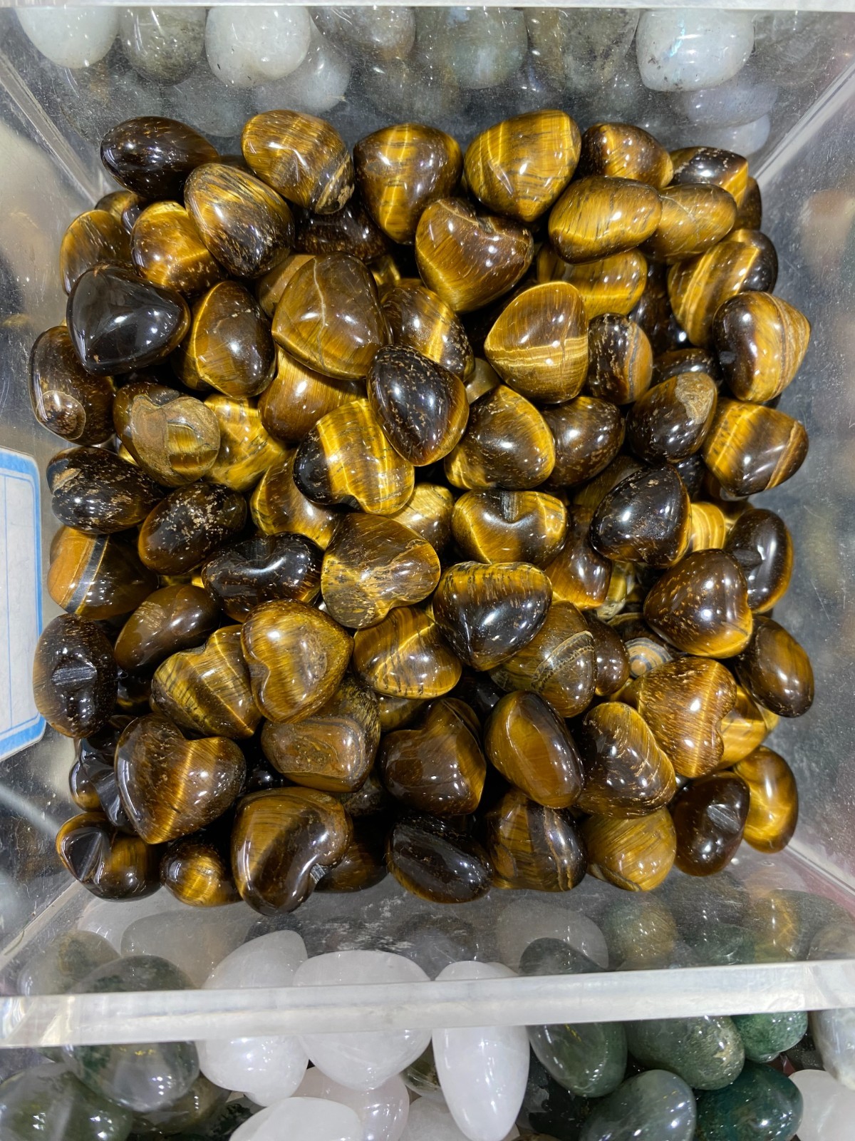 10pc Natural Tiger’s Eye Jasper Mini Heart hand-carved quartz crystal reiki gift