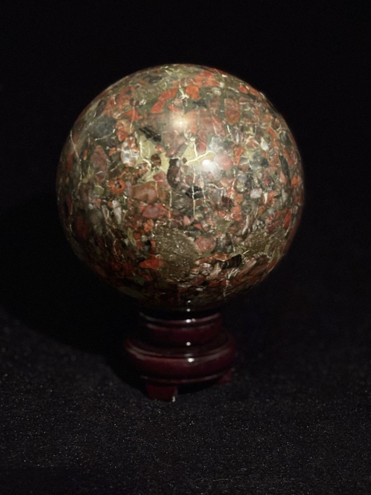 Large African Bloodstone Sphere 144mm 7.7 lb Natural Stone Crystal Ball