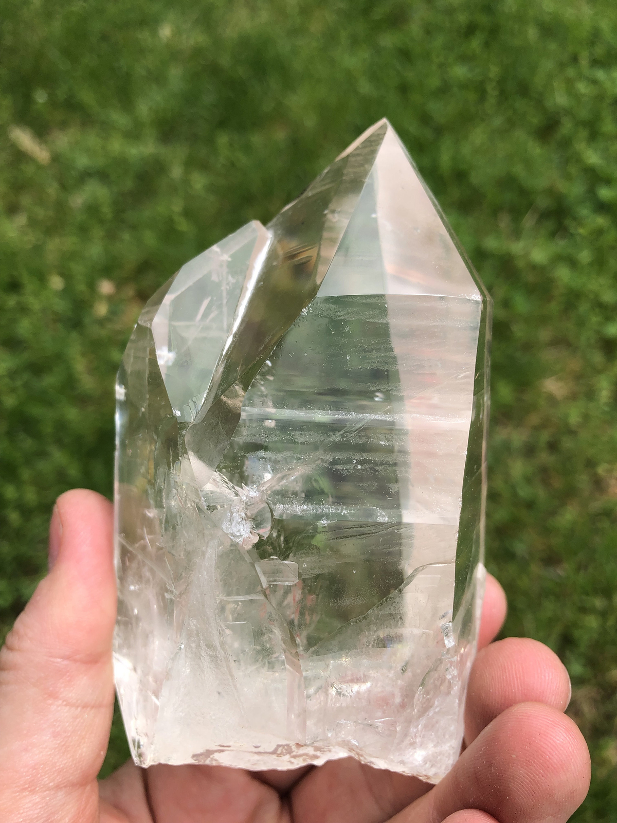 Raw Lemurian Quartz Crystal Point, Natural Lemurian Quartz from Brazil