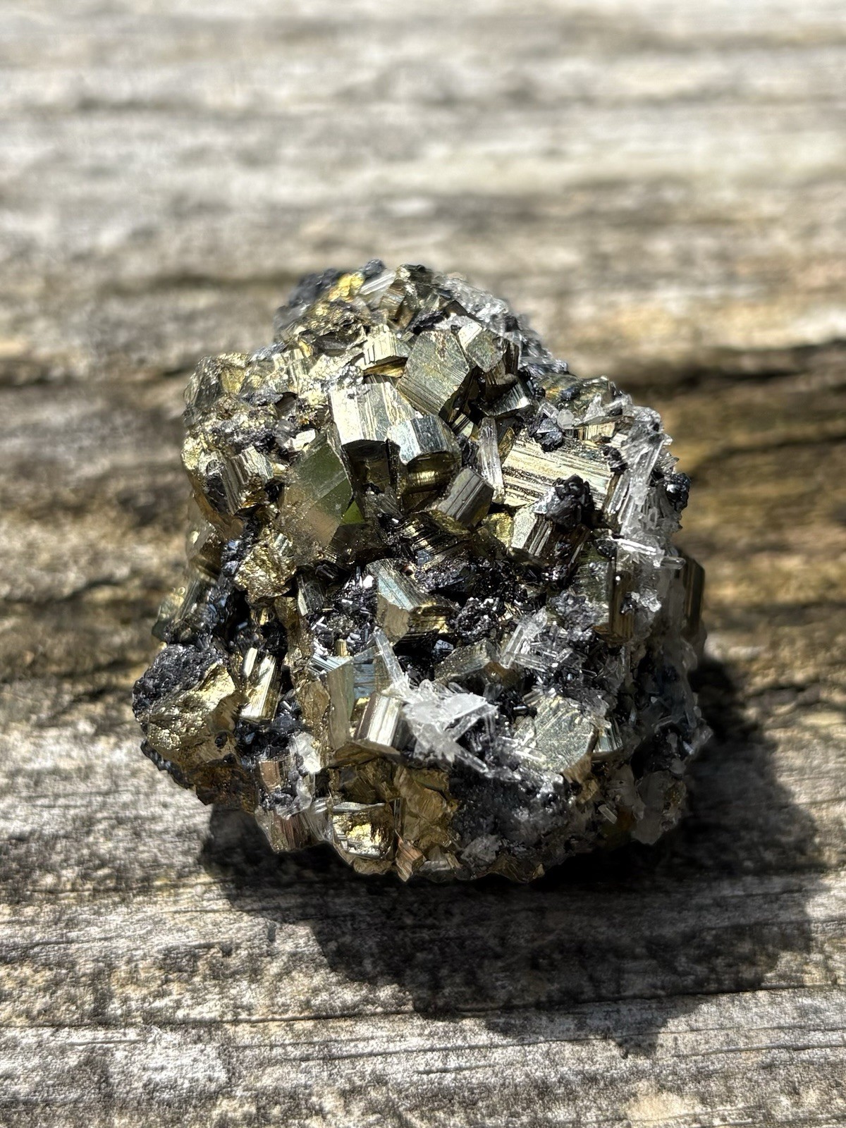 Natural Pyrite Cubes With Clear Quartz- Sparkly 1.8” Pyrite Sphalerite & Quartz