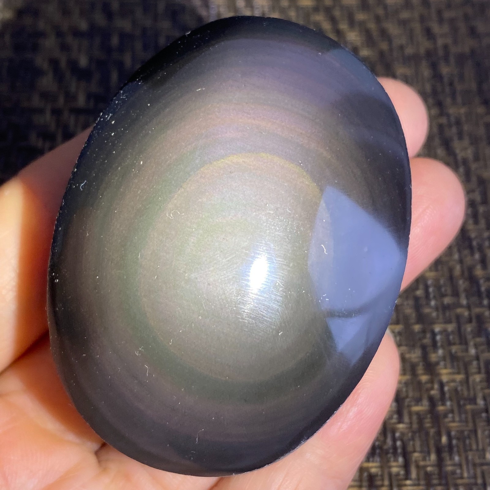 116g Rainbow Natural Obsidian Cat Eyes Quartz Crystal rough Healing