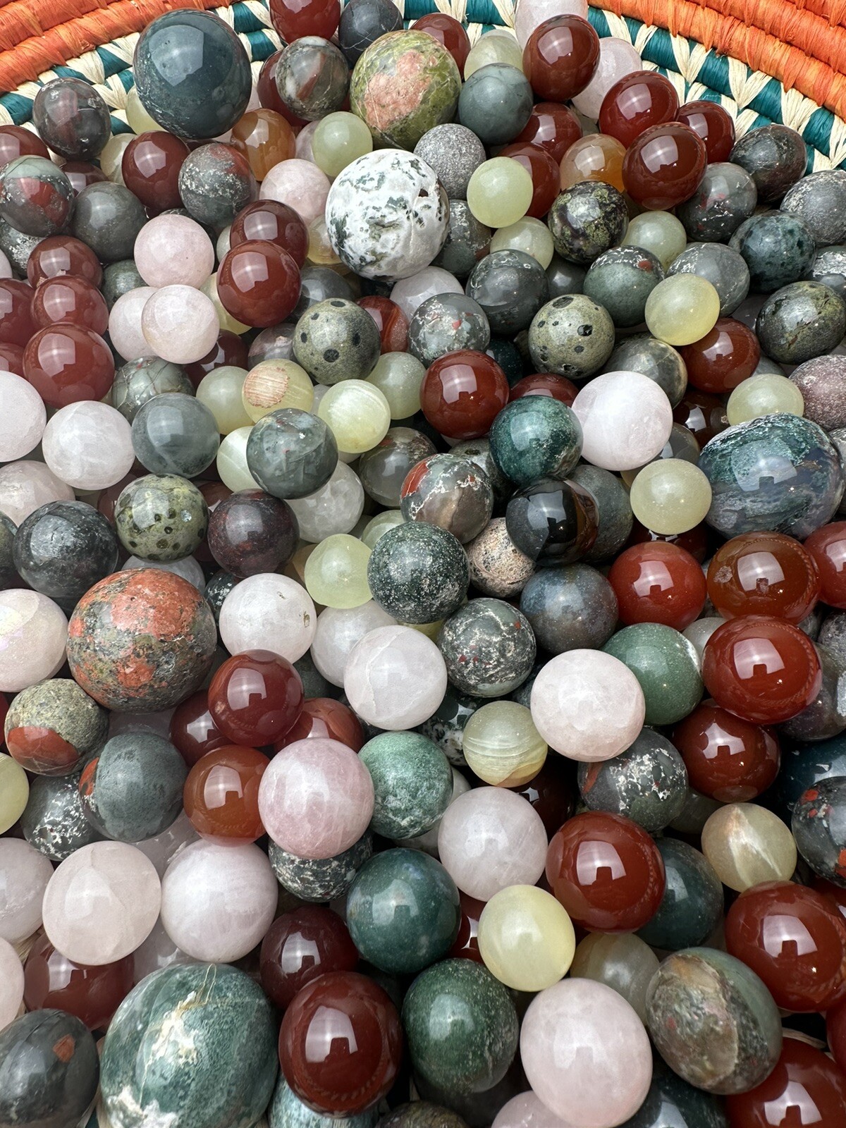 1kg Mixed Crystal Gemstone Mini Sphere Wholesale Job Spheres 1000g