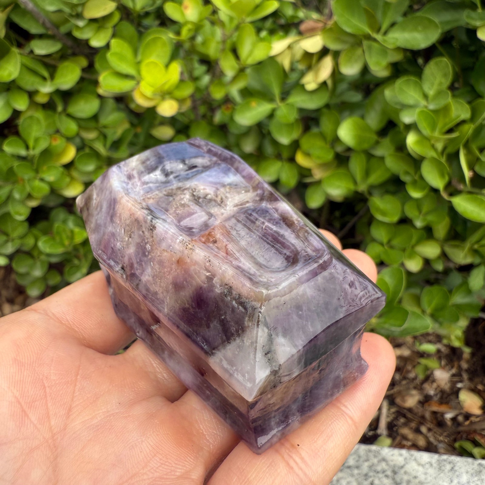 2.7″Natural Dream Amethyst Cross Coffin Carved Reiki Crystal Decor heal Gift