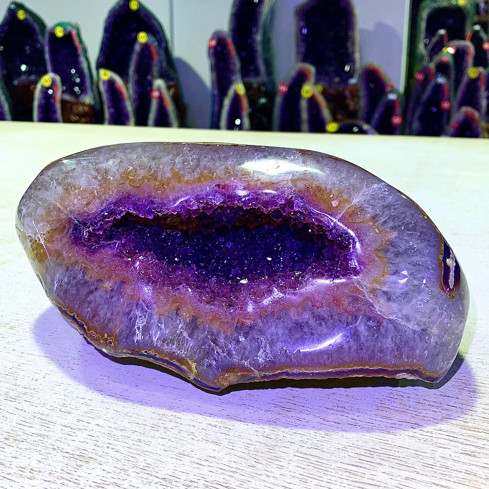 8.65LB Uruguay Natural Amethyst Agate Cave Money Bag Decoration