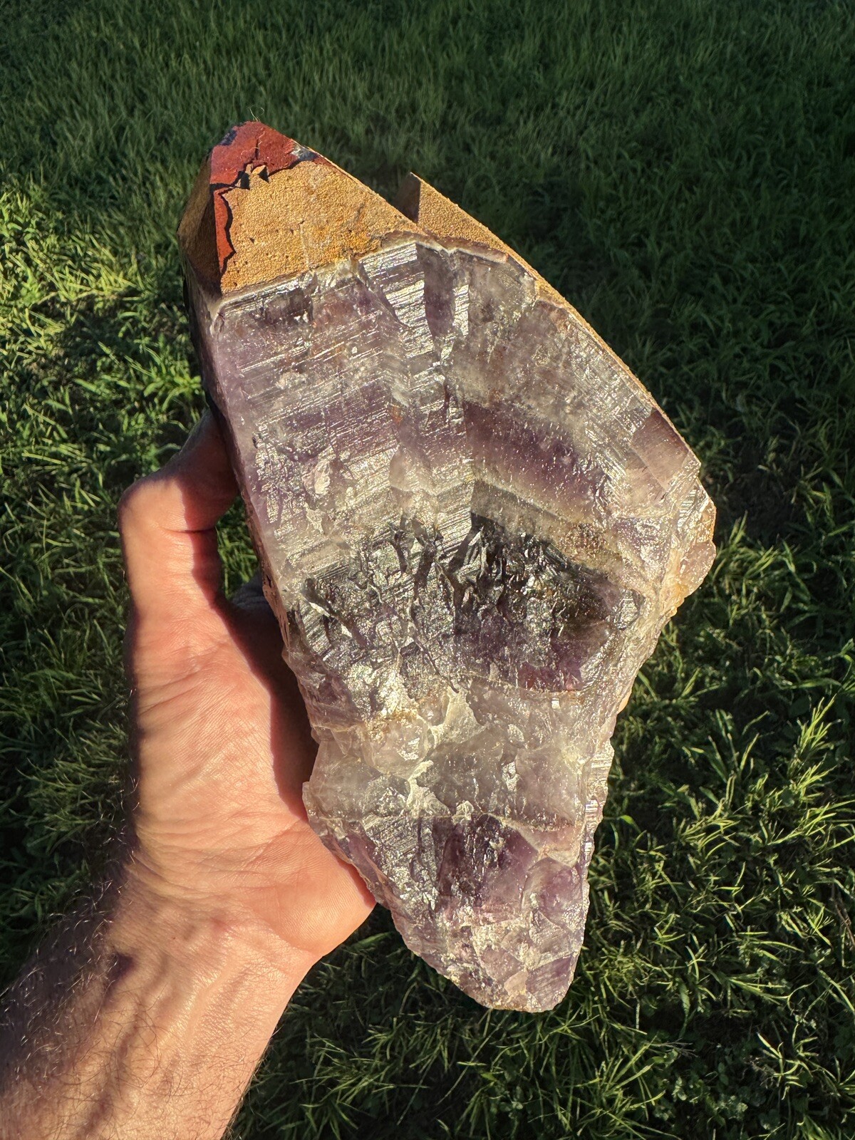 AURALITE 23 Twin Red Cap Boreal Chevron Purple Amethyst Quartz Crystal Wand
