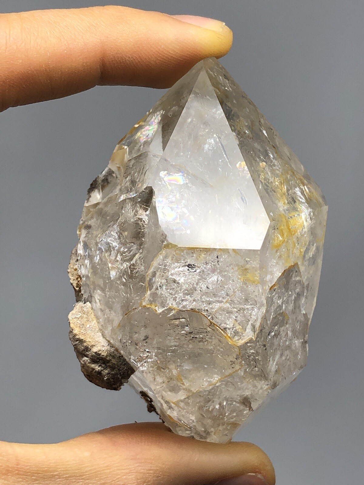 Golden Herkimer Diamond Quartz + Druzy 5.3oz! Large raw Healer Rainbows N38